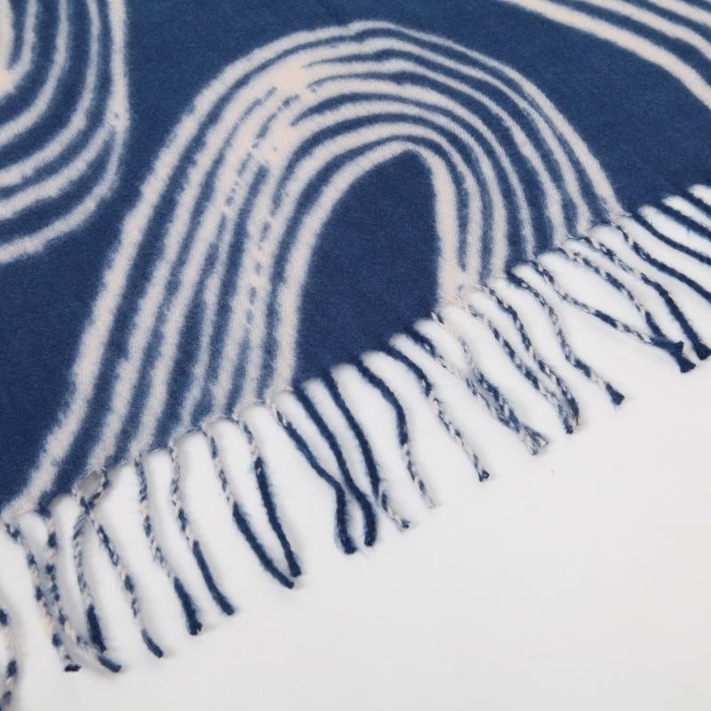 Cashmere feel autumn and winter line printing scarf European and American women's imitation cashmere scarf shawl