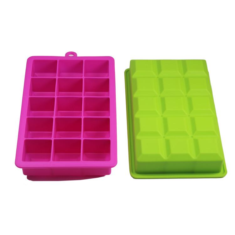 Silikon-Eisbox, quadratisch, für Eiswürfel, Schleifmittel, für die Hausbar, DIY-Eismaschine, 15 Gitter, Silikon-Eisgitter