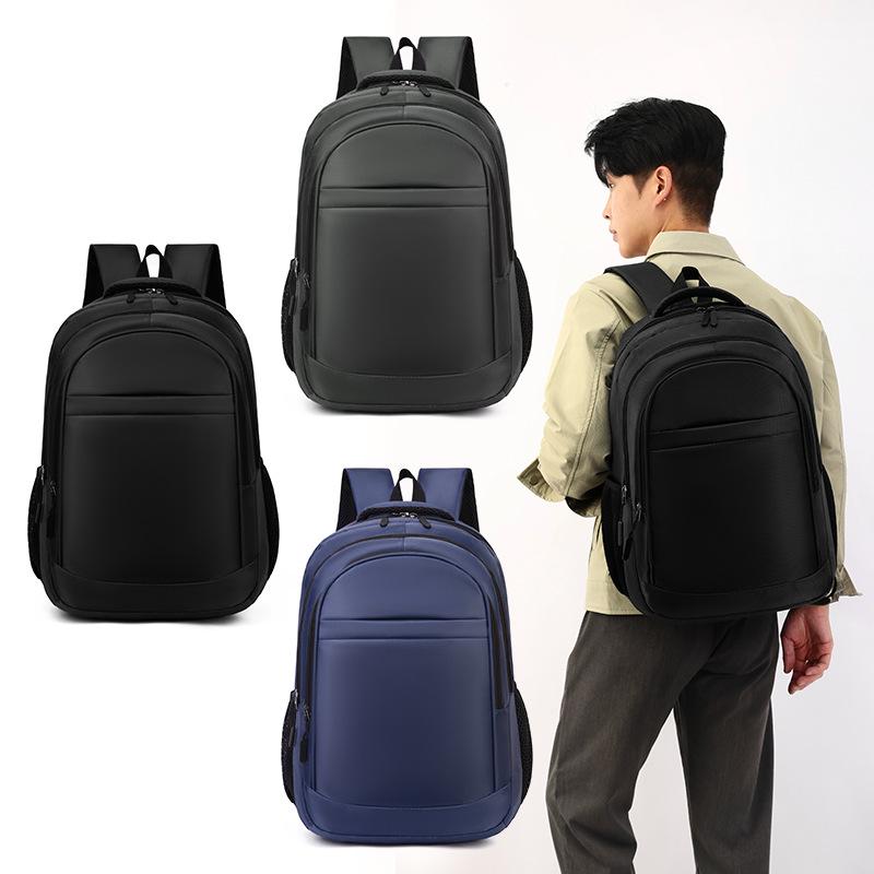 Men's Business Backpack - Simple, Solid Color, Daily Commute or Student Laptop Bag