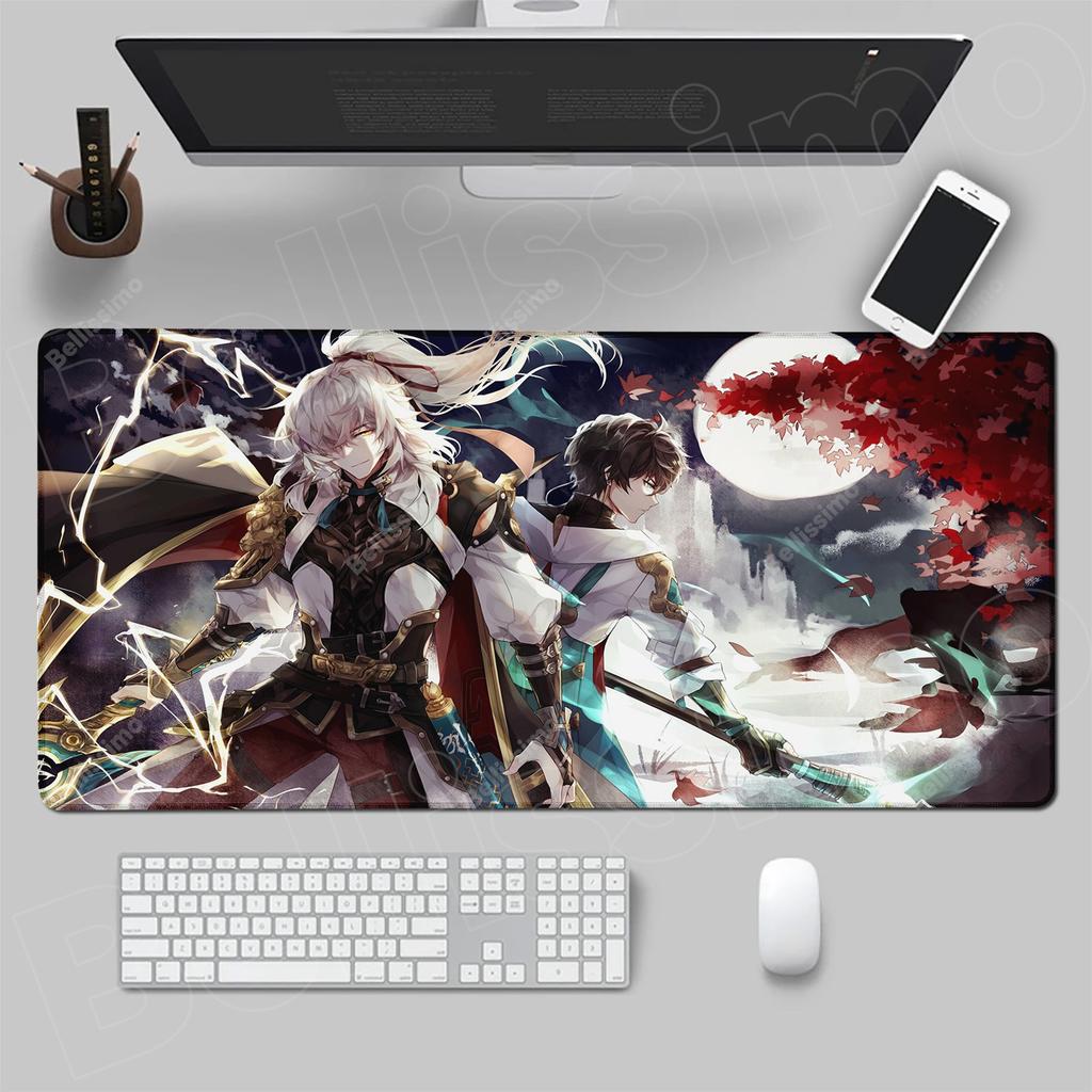 Anime Gaming Mousepad Honkai Star Rail Mouse Pad Locking Edge Mouse Mat Office Large Non-Slip Keyboard Mat Raiden Bosenmori Mei