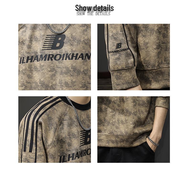 2025 Cool Guy Men's Trendy Autumn Long Sleeve Sweatshirt - Round Neck Base Layer