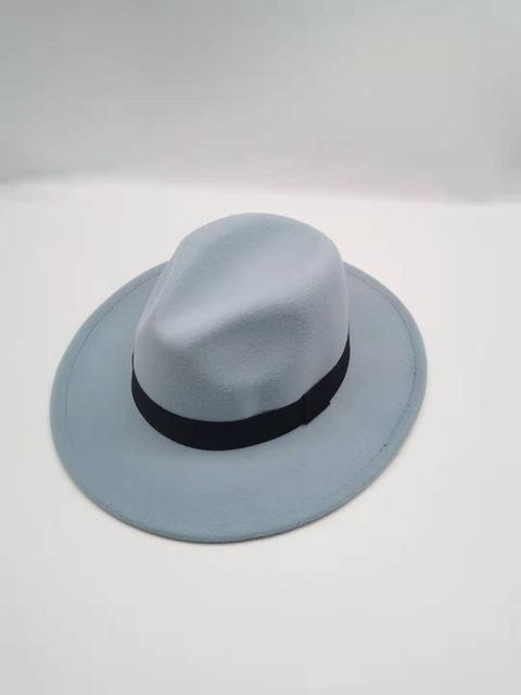 Women Winter Yellow Classic Elastic Fedora Hat Unisex Felt Jazz Hats Elegant Men Women Wide Brim Panama Trilby Cap