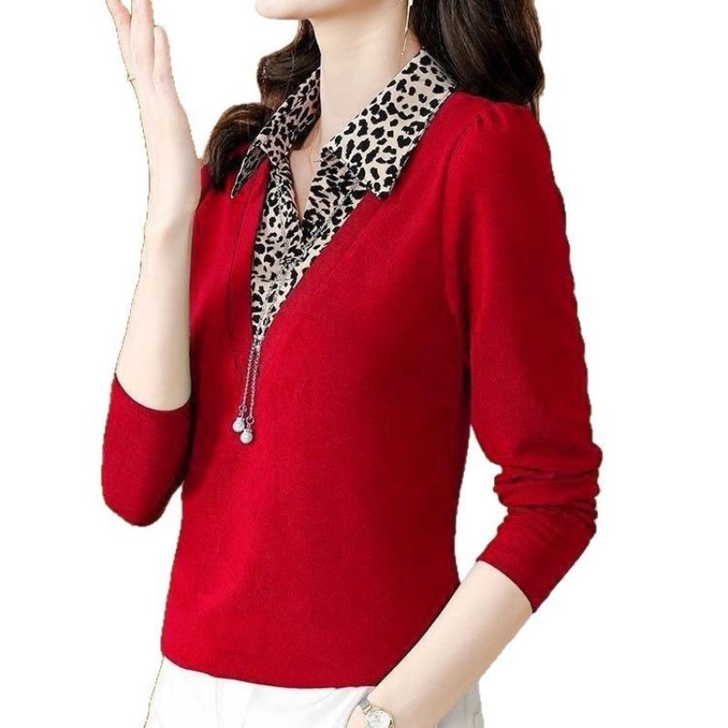 Women S Fashion Fake Two Piece Long Sleeve T Shirt For Mom Casual Base Layer
