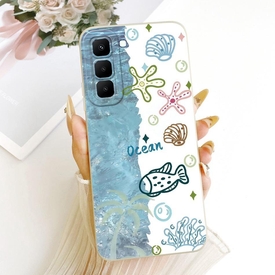 For Infinix Hot 70 X6895 Cute Cat Flower Cartoon Phone Case For Infinix Hot70 Soft Silicone Covers Bumpers