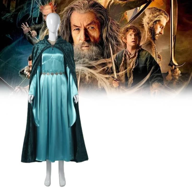 Exquisite Blue Cosplay Dress Set For Elven Princesses Perfect For Fantasy Themed Events And Celebrations