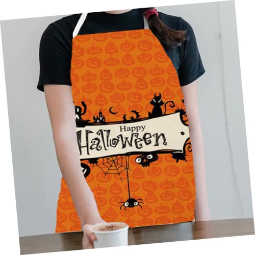 Lurrose 1 PC Halloween Apron, Baking Apron, Sleeveless Apron, Halloween Theme Apron, Spider Print Apron, Halloween Theme Apron, Creative