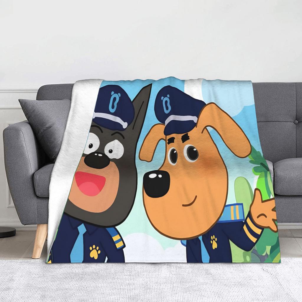 Coperta Sheriffo Cane Labrador Pile Cartone Animato Calda Plaid per Biancheria da Letto Divano Tappeto da Letto