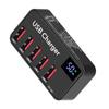 5 Ports USB Charger LED Display Multi USB Charging Station Universal for Phone Desktop Wall Home Travel Portable