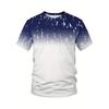 XXS-6XL Plus Size Men's T-shirt Gradient Print Summer Casual Outdoor Clothes Short Sleeve Tops Tees Men's Pullover Clothing