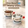 Stainless Steel Elevated Cat Dog Bowl Detachable Anti-Tip Pet Feeding Bowl Cute Food Water Bowl with Neck Support