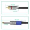 Professional 1/4Inch Male To 2RCA Male Stereo Y Splitter Cable 6.35 To 2RCA Connection Cord Wire 50cm To 10m