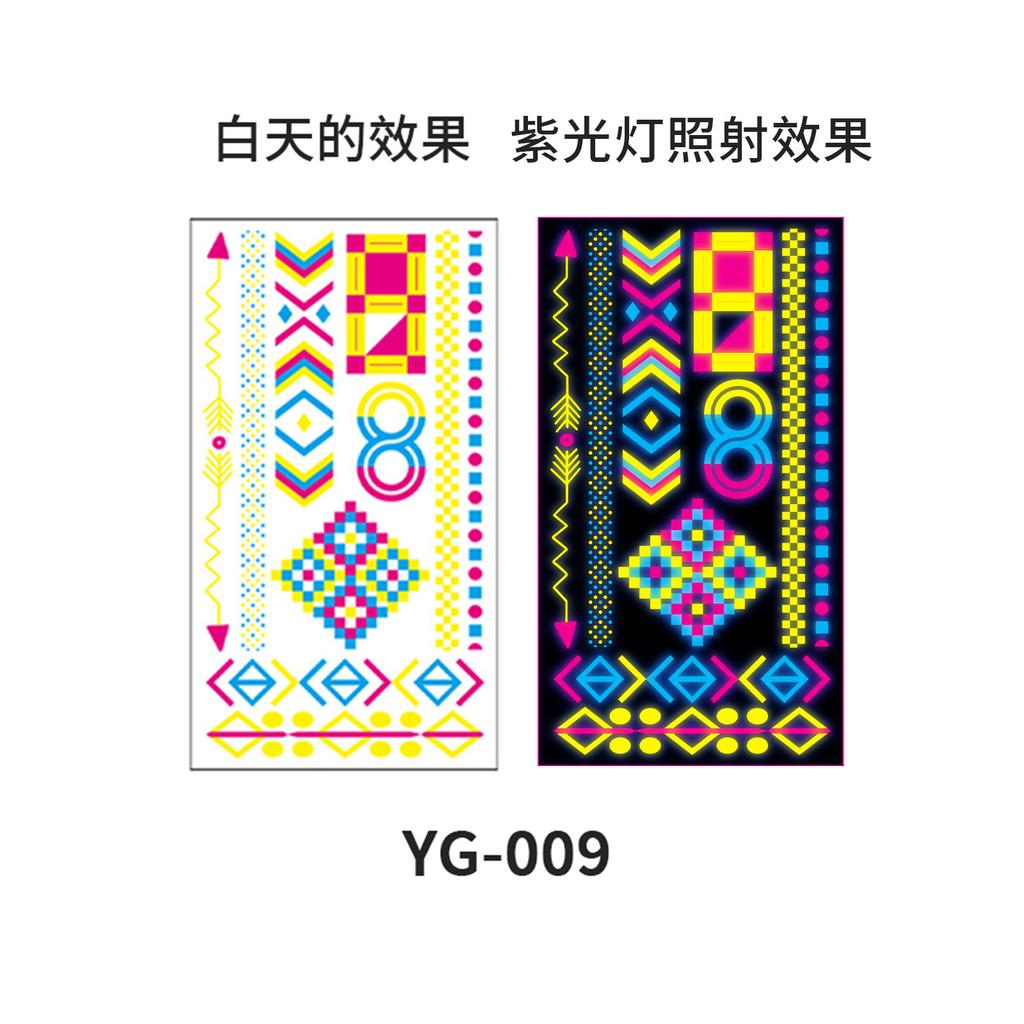 Women's Rave Festival UV Neon Body Face Temporary Tattoos Waterproof Fluorescence Fluorescent Fluorescent Tattoo Stickers 20