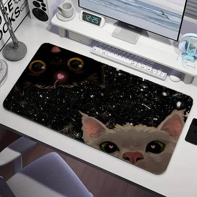 Black Cat Kawaii Mouse Pad Large Gaming Mousepad XXL Keyboard Gamer Office Table Mats Rubber Anti-slip HD Mousepad Long Desk Mat