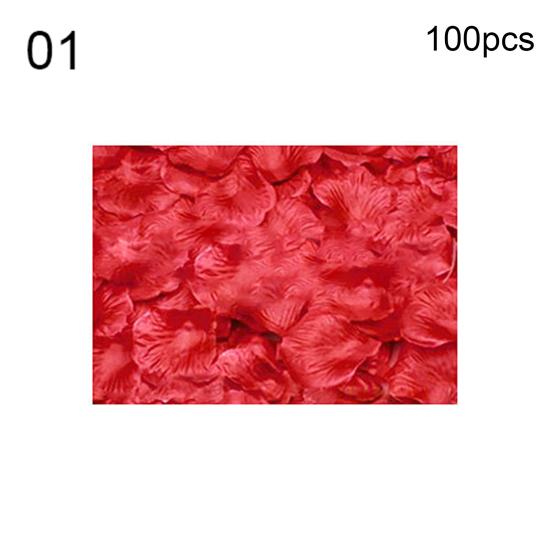 100Pcs Fake Flowers Romantic Colorful Fabric Artificial Rose Flower Petals for Wedding