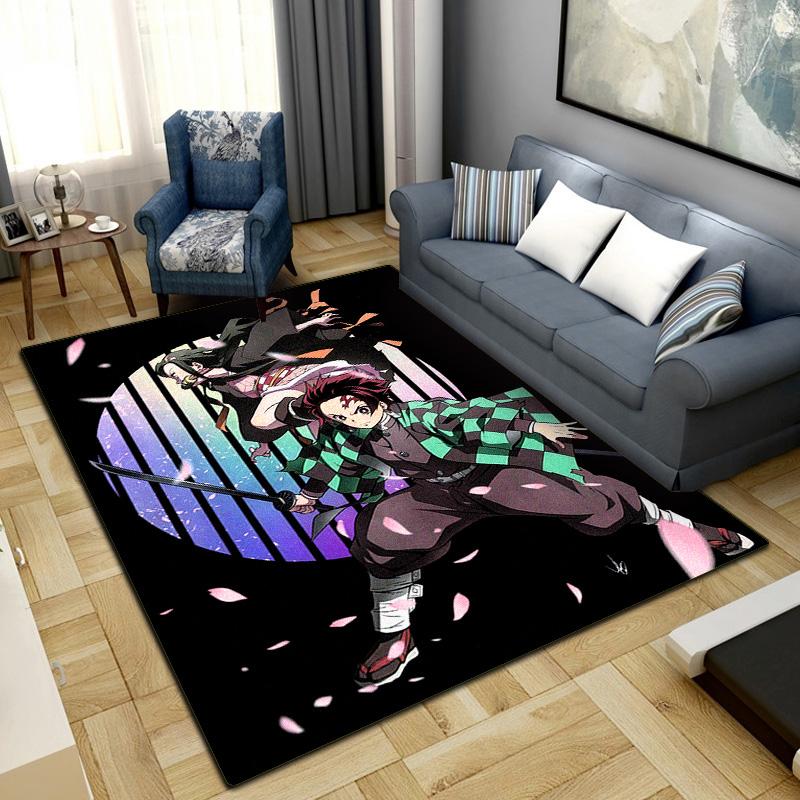 Demon Slayer Tanjiro Nezuko Rug for Home Decoration,Washable Non-slip Large Rug Floot Mat LXRa4