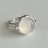 PANJBJ Anello Geometrico in Argento Sterling 925 con Giada di Hotan per Donna Ragazza Regolabile Gioielli Delicati Retrò Regalo di Compleanno Dropshipping