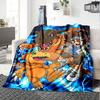1pc Digital Monster Adventure Flannel Blanket,Ultra Soft Warm Plush Throw for Home Bedroom Bed Sofa Cover Camping Picnic Gift Y72420