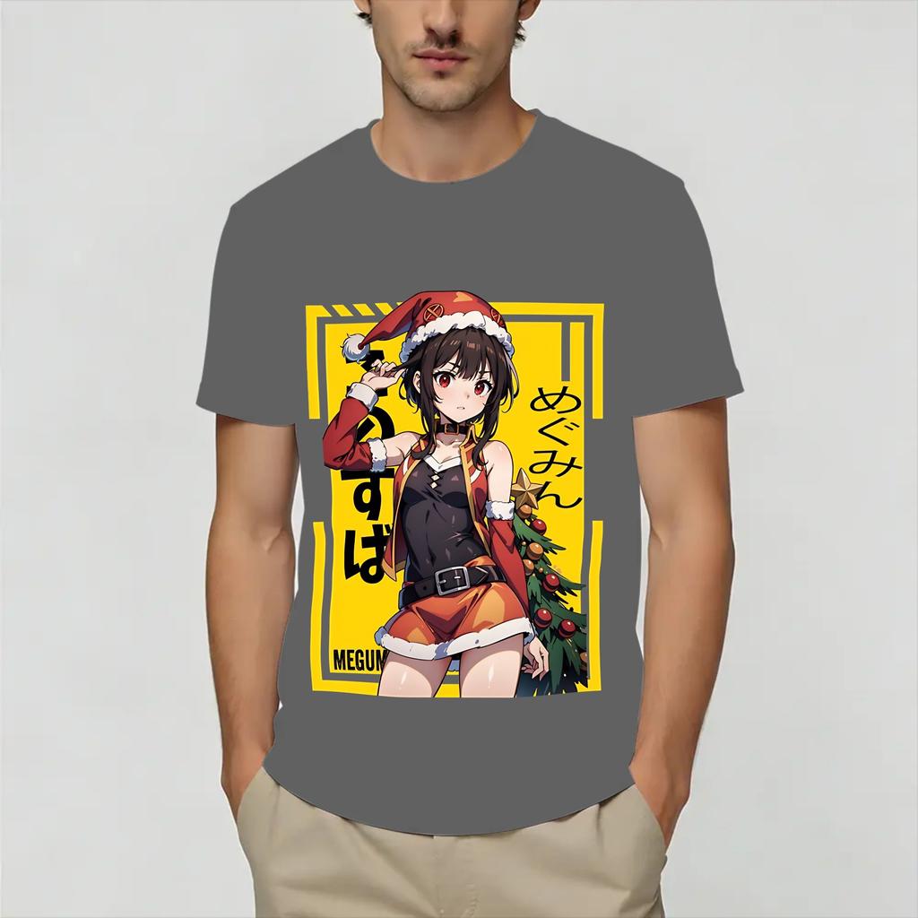 Harajuku T Shirt Summer Megumin KonoSuba Fashion T Shirts Cotton Tshirt for Unisex Y2K Retro Plus Size Short Sleeve Tees