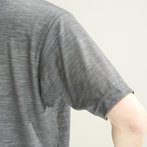 All-in-one T-shirt, merino wool, V-neck, short-sleeved shirt, quick-drying, durable odor-resistant, temperature-regulating, moisture-regulating, charc