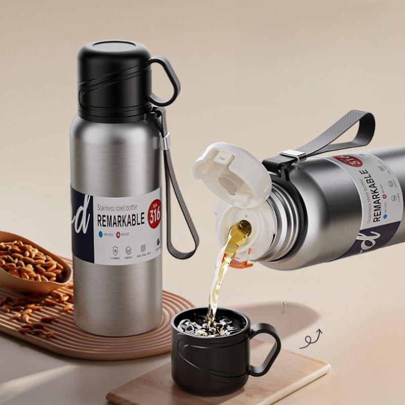 2L Stainless Steel Thermos Bottle Tumbler Large Capacity Thermal Water Bottle Cold And  Thermo Cup Vacuum Flask Insulated