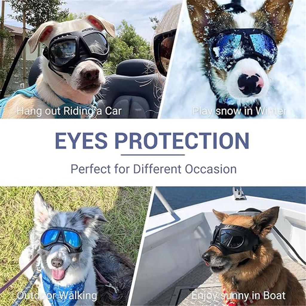 Dog Goggles Wide Snout Soft Frame Tactical Driving Sunglasses for Small Medium Dogs Dog Eye Protection Windproof Dustproof