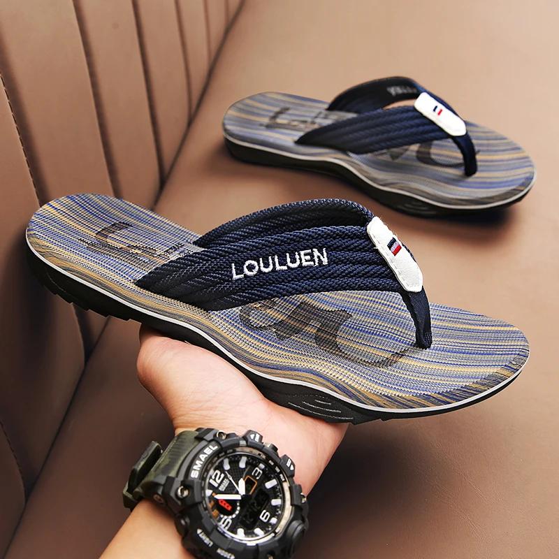 Fashion Summer Slippers Men Flip Flops Beach Sandals Non-slip Casual Flat Shoes 2024 Slippers Indoor House Shoes For Men Outdoor Slides