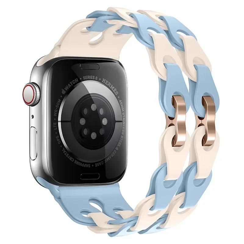 Silicone Strap for Apple Watch Ultra 2 Band 49 44 45 46 42 38 40 41mm Sport Correa Bracelet for Iwatch Series10 9 8 7 6 5 Se 4 3