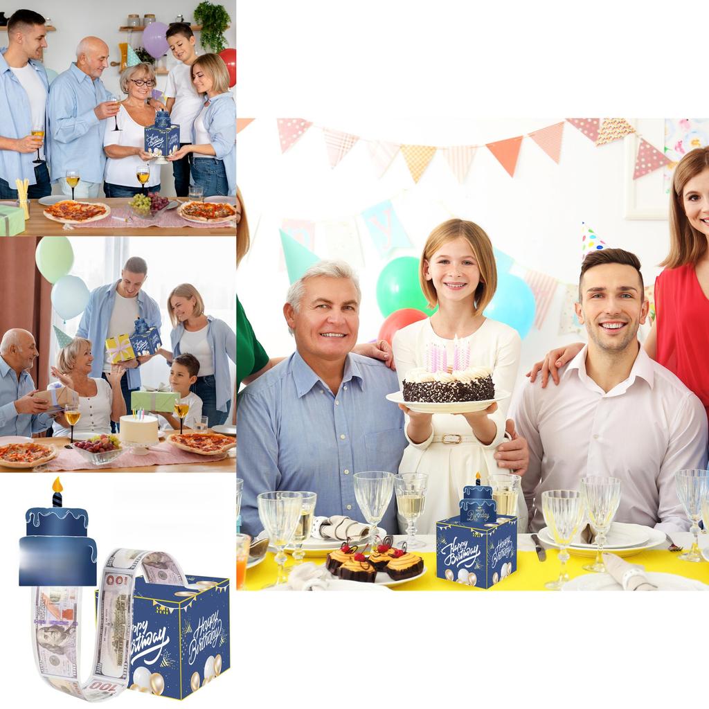 Blue Digital Number Party Birthday Gift Box For Wedding And Festival Event Decor