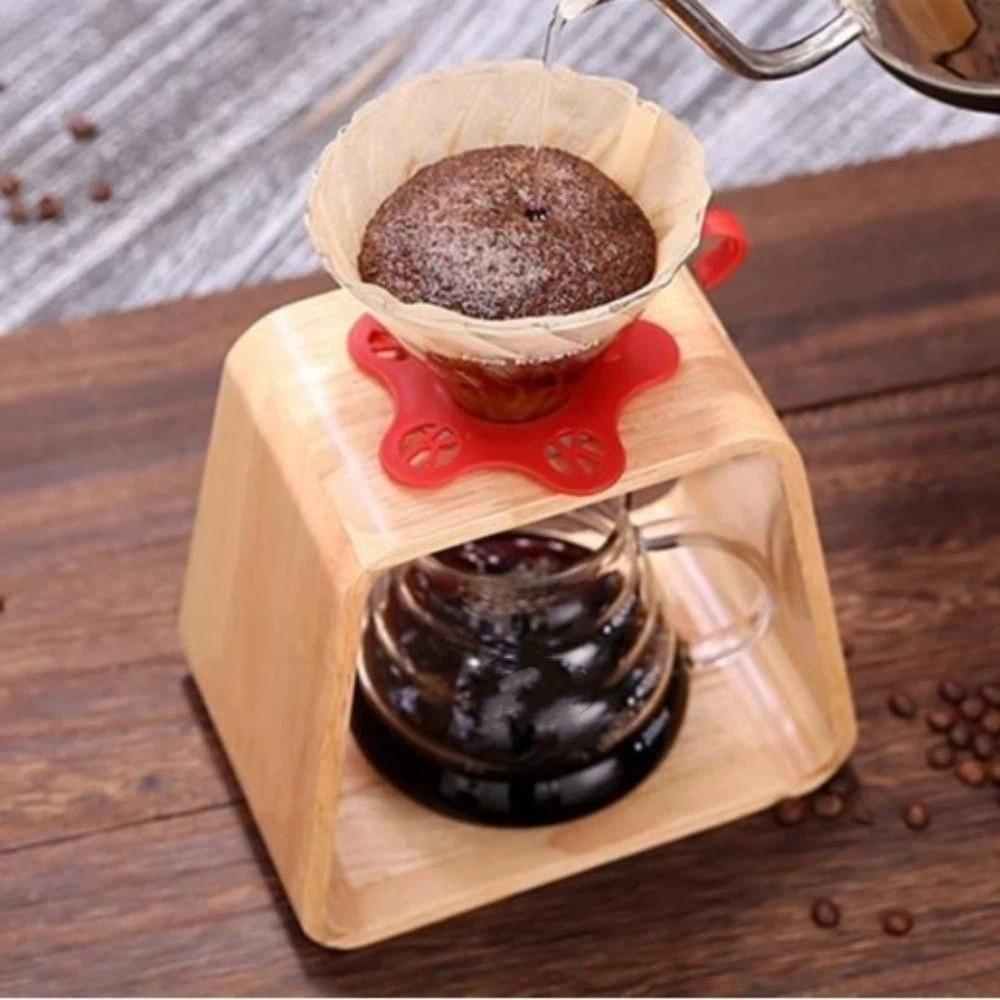 Portable Solid Wood Filter Cup Holder Vintage Coffee Tools Filters Rack Drip Rack Sturdy Coffee Holder Barista Tool