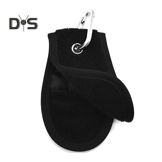 

Полотенце для мячей для гольфа Мягкое впитывающее маленькое полотенце для мячей для гольфа с зажимом для сумок для гольфа Аксессуары для чистки мячей для гольфистов чёрный