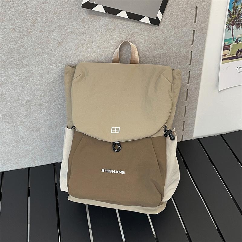 Color Block Schoolbag Women's Backpack Large Capacity Student Backpack