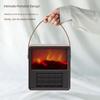 Portable Wood Grain Electric Fireplace Heater with Simulated Flame