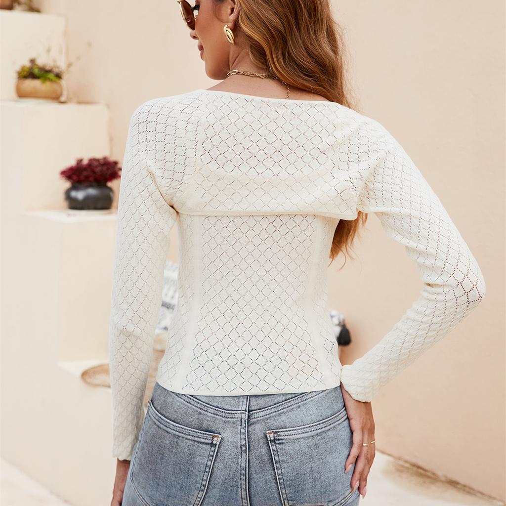 GMXIA Women's Fashion Casual Solid Color Print Autumn Winter Long Sleeve O-Neck Loose Sweaters