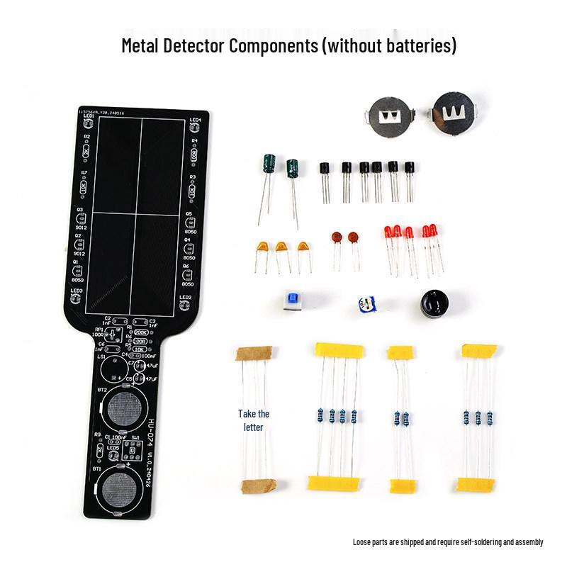 

DIY Handheld Metal Detector Kit: Circuit Board Components for Soldering Practice