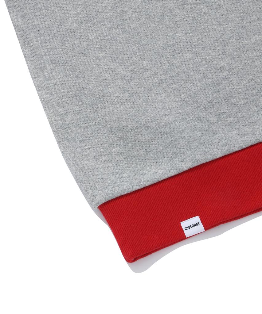 COVERNAT Retro Lettering Sweatshirt Melange Gray