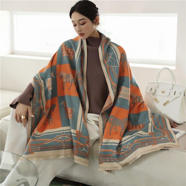 Horse Unisex Luxury Scarf Fashion Warm Perfect Gift High-Grade Winter Elegant Neckwear Shawl Horse Unisex Luxury Scarf Fashion Warm Perfect Gift High-Grade Winter Elegant Neckwear Shawl