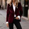 Damen Samt Freizeit Elegante Schmale Passform Jacke für Arbeit und Alltag