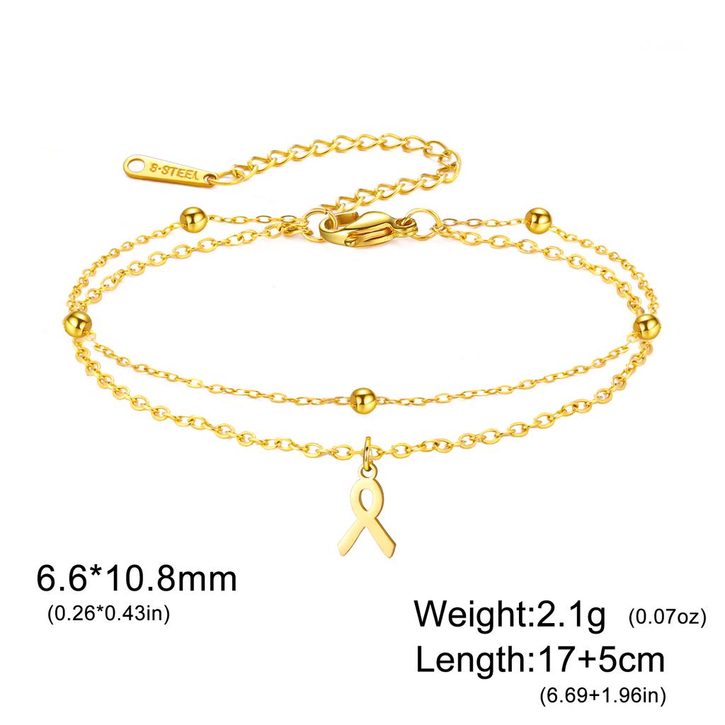 My Shape Women Breast Cancer Awareness Bracelets Stainless Steel Hand Chains Adjustable Chain Safety Blessing Lucky Jewelry Gift
