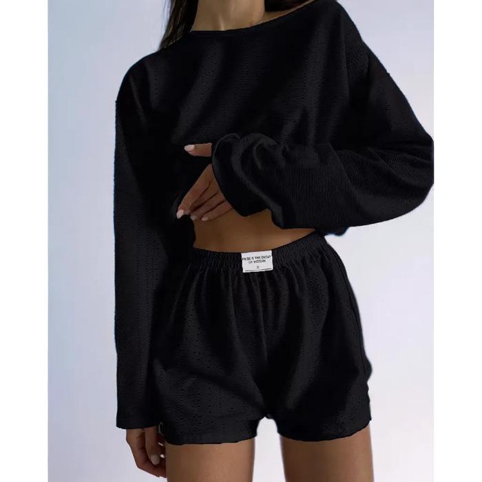 Europejski i Amerykański Letni Zestaw dla Kobiet: Modny Luźny Sweter i Dopasowane Krótkie Spodnie
