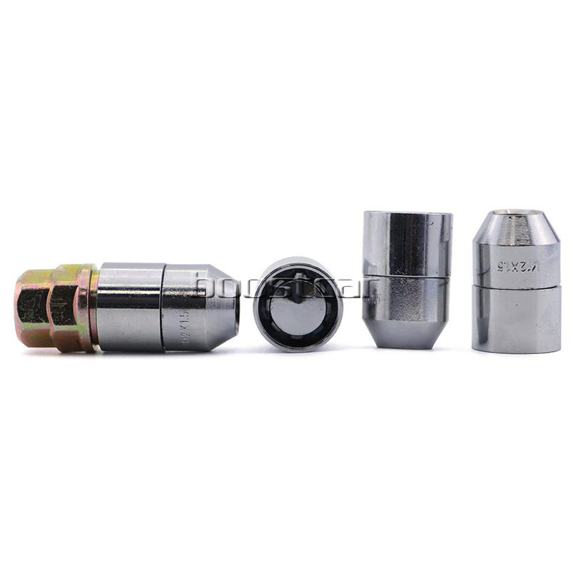 M12x1.5 M12x1.25 Universal Car Wheel Lock Lug Nuts with 2 Keys Alloy Steel Forged Auto Tire Wheel Bolts