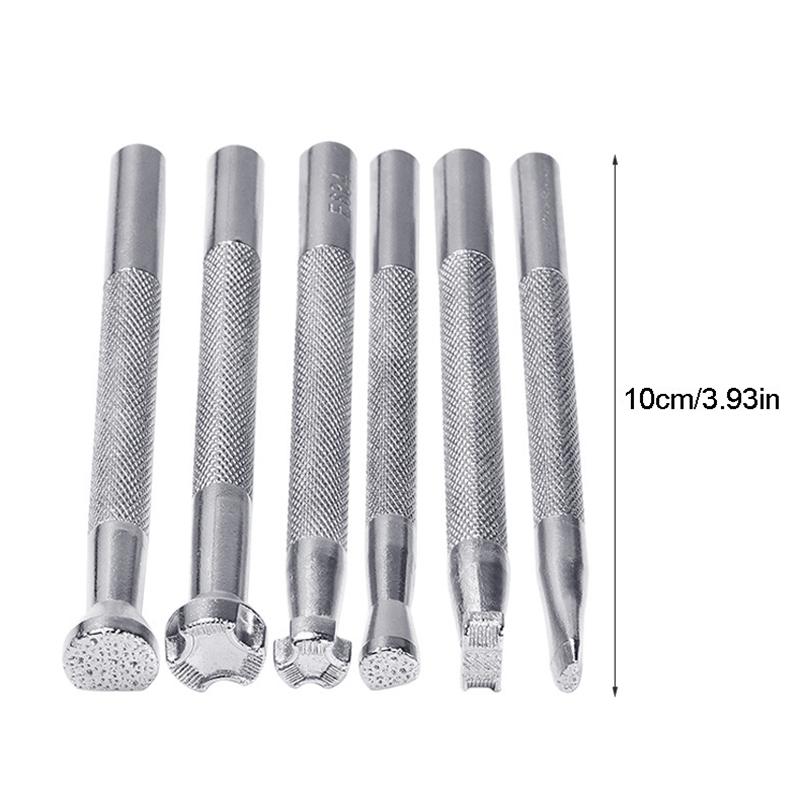 Leather Stamping Tools Set Non-Slip Different Shape Handle DIY Handcraft Making Tool for Leather Craft