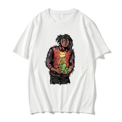 Camiseta Gráfica de Hip Hop Rapper Lucki Days B4 3 Unisex Moda Suelta Oversize Manga Corta Tops Camisetas Unisex Casual Algodón Suave