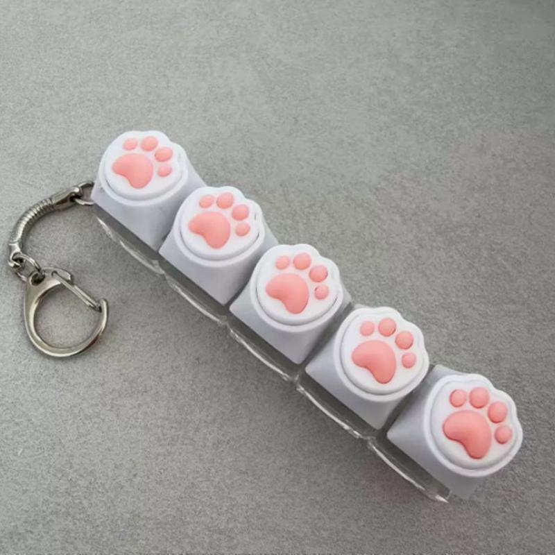 Bread Keycap Stress Relief Clicker Keychain Mechanical Keyboard Button Decompress Fingertip Keyring