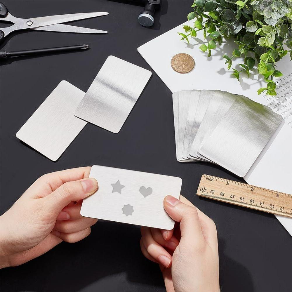 3Pcs Stainless Steel Business Card Blanks Metal Name Cards New Engraving Cards  Laser Engraving