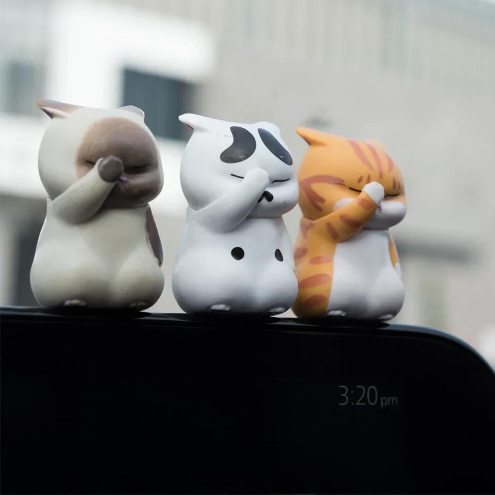 Ozdoby Lucky Cat Micro Landscape Sukulent Flower Potted Cute Mini Garden Decoratio Miniaturowe figurki Biurko Domowy wystrój wróżek
