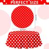 3 Pack Red and White Polka Dots Tablecloth Red Round Table Cover with White Polka Dot Round Plastic Table Cloth 84 in Round for Kitchen Dining