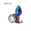 Rainbow Rose Gold Pink Small Medium Size Set Heart Shape Crystal Metal Anal Beads Butt Plug Jewelry Sex Toy for Female Male