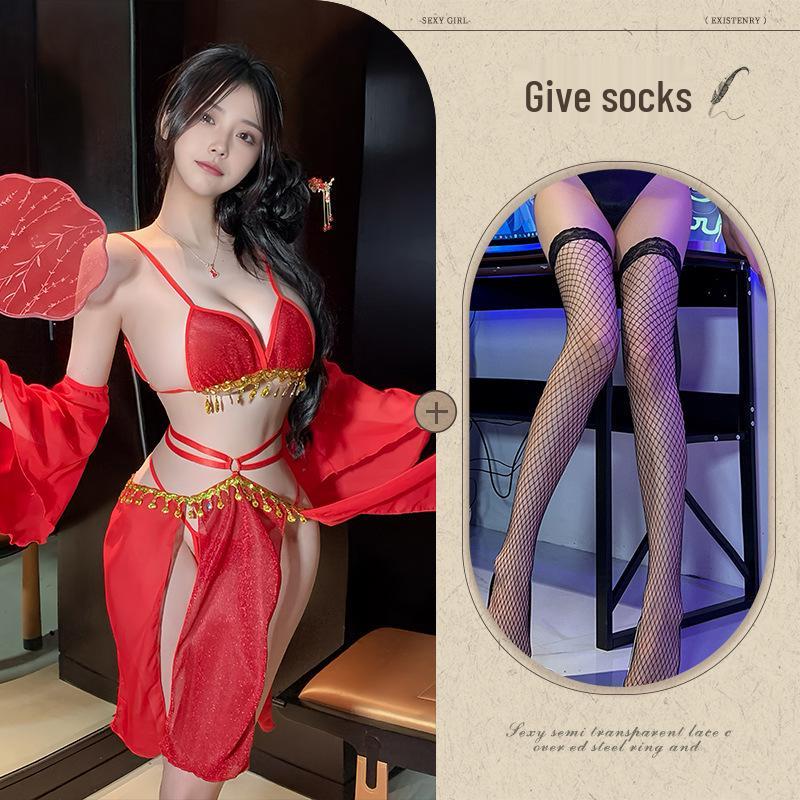 Reines Verlangen Retro Durchsichtiges Dessous-Set: Verführerische Versuchung Nachthemd Morgenmantel