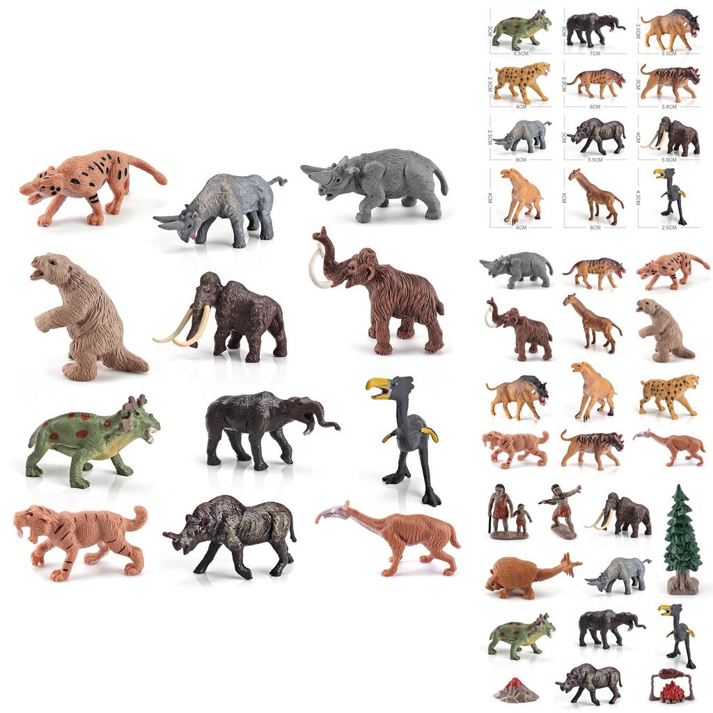 Authentic Plastic Prehistoric Animal And Primitive Human Decorative Toys For Kids