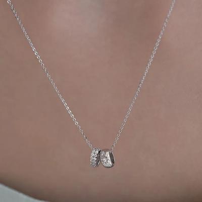 (Silver 925) Double Knot Pendant Necklace NZ2476